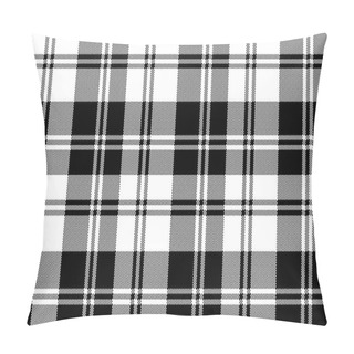 Personality  Classic Plaid Black White Pixel Seamless Pattern. Vector Illustration. Pillow Covers