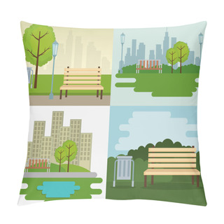 Personality  Park Scene Outdoor Icons Pillow Covers