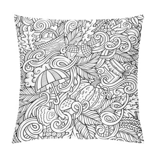 Personality  Cartoon Cute Doodles Hand Drawn Autumn Seamless Pattern Pillow Covers