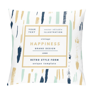 Personality  Happiness  Retro Label Package Template Pillow Covers