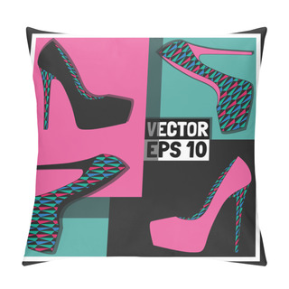 Personality  Fashion Women's Shoes, Vector Pillow Covers