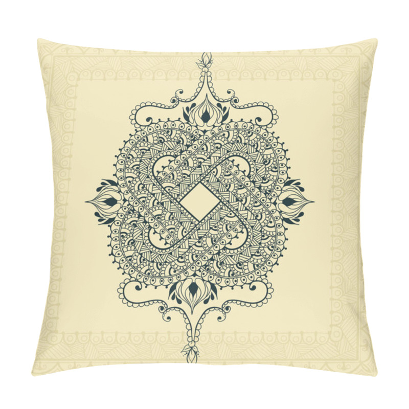Personality  Infinity tattoo template in mehndi style pillow covers