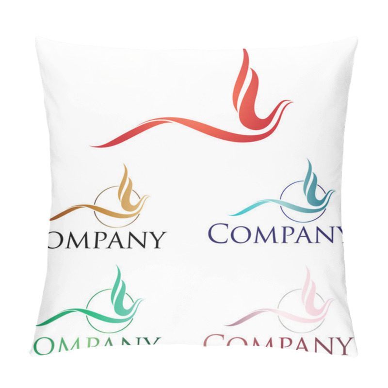 Personality  Elegant logo design, stylized firebird or phoenix pillow covers