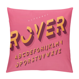 Personality  Stylized 3d Uppercase Letters, Alphabet, Typeface, Font, Typography.  Pillow Covers