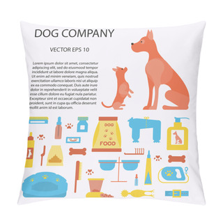 Personality  Concept With Dog Care Isolated Elements. Pillow Covers
