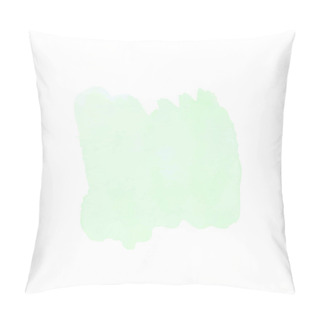 Personality  Vector Abstract Pastel Green Watercolor Spot On White Background Pillow Covers