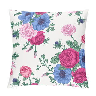 Personality Card With Garden Flowers. Pillow Covers