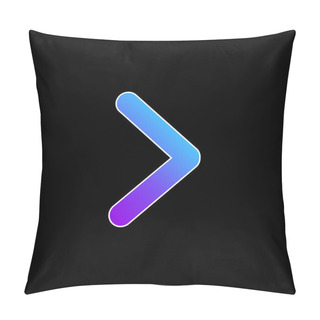 Personality  Arrow Angle Pointing To Right Blue Gradient Vector Icon Pillow Covers