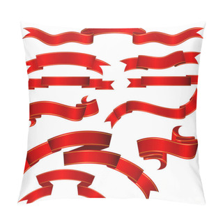 Personality  Red Ribbon Banners Pillow Covers