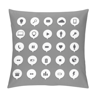Personality  Computer And Internet Web Icons Buttons Set Pillow Covers