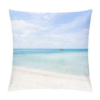 Personality  Small Boats Fishing In The Blue Ocean Pillow Covers