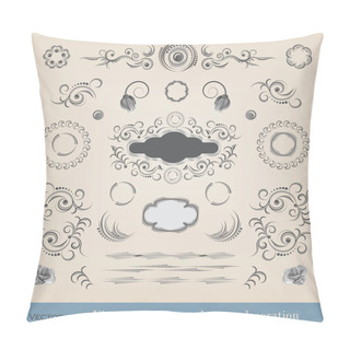 Personality  Set Of Calligraphy Elements Pillow Covers