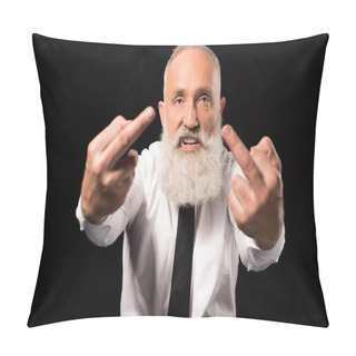 Personality  Man Showing Middle Fingers Pillow Covers