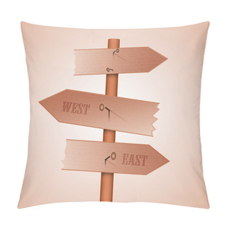 Personality  Wooden Sign Multidirectional, Vector Pillow Covers