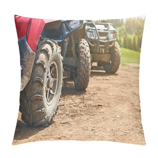Personality  Quadricycles Or Quadbikes In The Summer Mountains Pillow Covers