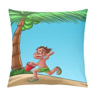 Personality  Boy In The Beach Pillow Covers