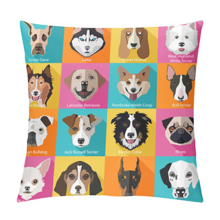 Personality  Popular Breeds Of Dogs Icons Pillow Covers