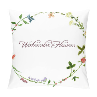 Personality  Vector Watercolor Floral Frame Pillow Covers