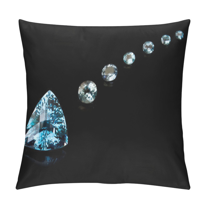 Personality  Trilliant Cut Blue Topaz Sequence Pillow Covers