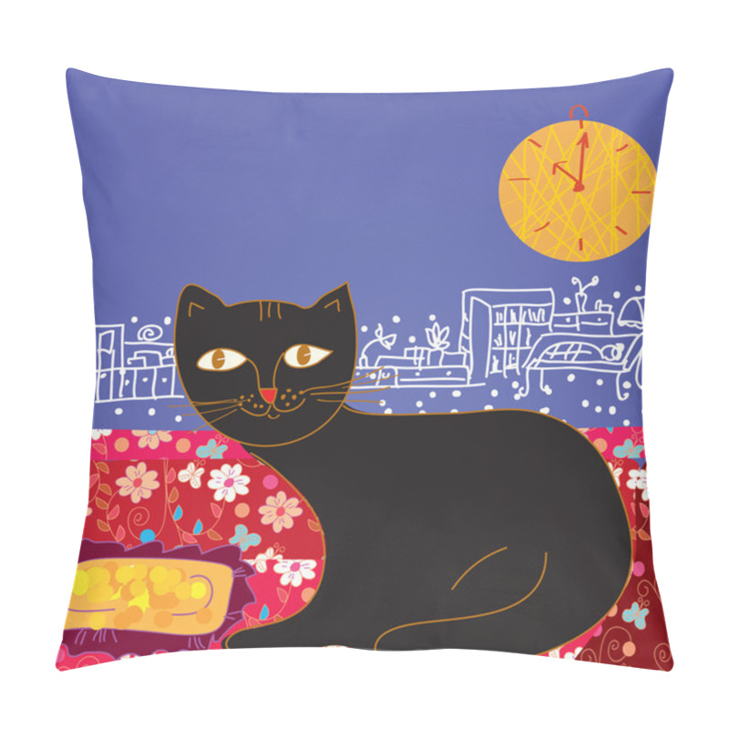 Personality  Funny cat in the room pillow covers