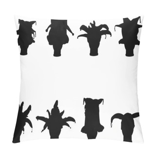 Personality  Detailed Silhouette Of A Collection Carnival Caps Pillow Covers