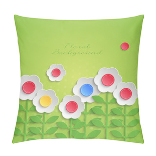 Personality  Floral Background With Paper Layers Pillow Covers