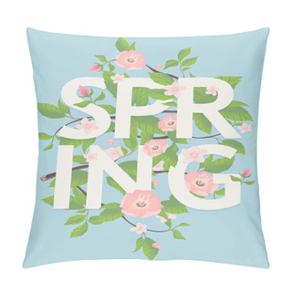 Personality  Spring Season Decorated With Leaves Pillow Covers