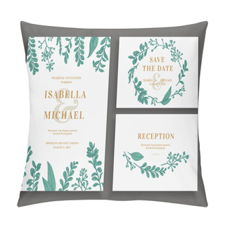 Personality  Vintage Wedding Set With Greenery Pillow Covers