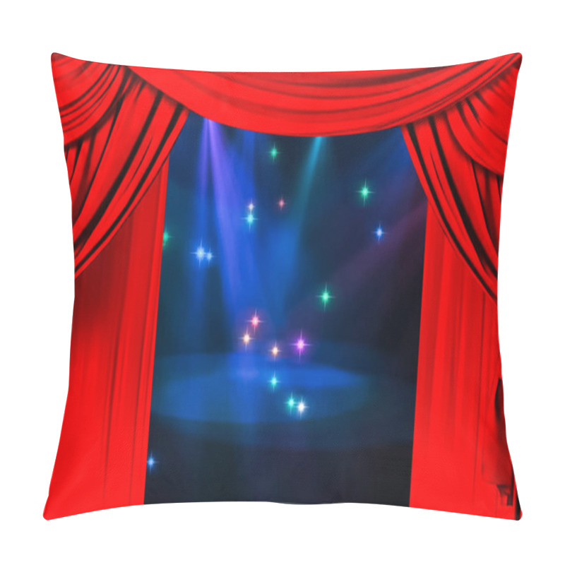 Personality  Theatre Curtain And Lighting On Stage. Illustration Of The Curtain Of The Theater. Pillow Covers