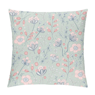 Personality  Vector Pastel Flowers Seamless Pattern Print Background. Pillow Covers