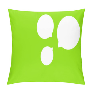 Personality  Speech Bubble Circle On Lemon Green Background, Banner Frame With Speech Bubble Circle Shape, Template Circle White And Green For Copy Space, Modern Circle Frame For Message Text Advertising Pillow Covers