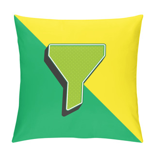 Personality  Big Funnel Green And Yellow Modern 3d Vector Icon Logo Pillow Covers