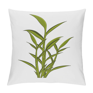 Personality  Lucky Bamboo Plant Leaves Pillow Covers