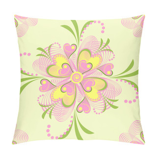 Personality  Flower Heart Stripe Seamless Pattern Pillow Covers