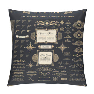 Personality  Calligraphic Vintage Elements. Vector Baroque Set. Design Icons Pillow Covers