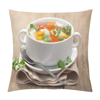 Personality  Chicken Soup With Vegetables Pillow Covers