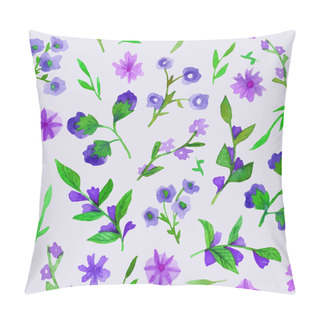 Personality  Watercolor Seamless Pattern With Flowers And Leaves. Pillow Covers