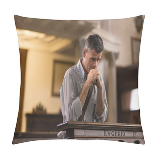 Personality  Man Praying In Church Pillow Covers