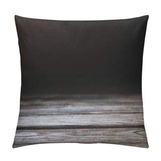 Personality  Grey Rustic Wooden Surface Isolated On Black Pillow Covers