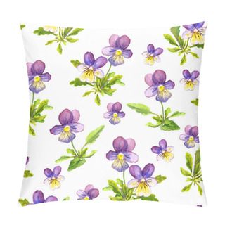 Personality  Seamless Floral Pattern With Violet Viola Flowers Pillow Covers