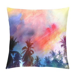 Personality  Beautiful Watercolor Palm Trees   Pillow Covers
