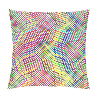 Personality  Colorful Scribble, Cross Hatch Geometric Lines Pattern. Intersec Pillow Covers