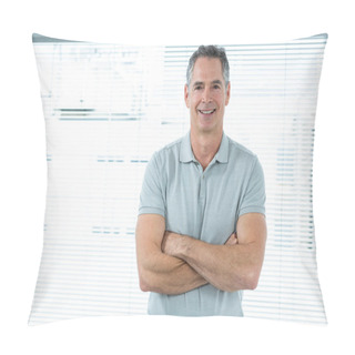 Personality  Portrait Of Confident Man Smiling Pillow Covers