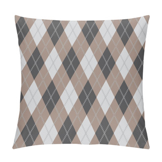 Personality  Seamless Argyle Pattern Composed Of Diamonds Of Various Colors On A Plain Background, Used In Knitted Garments Such As Sweaters And Socks. Fabric Texture Background. Vector. Pillow Covers