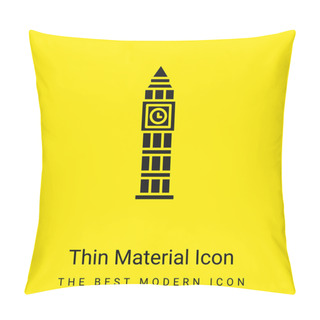 Personality  Big Ben Minimal Bright Yellow Material Icon Pillow Covers