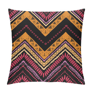 Personality  Stripes Bright Tribal Seamless Pattern With Zigzag Pillow Covers