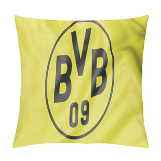 Personality  Close-up Of Waving Flag With Borussia Dortmund Football Club Logo Pillow Covers