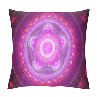 Personality  Pink Glowing Mandala Fractal Pillow Covers
