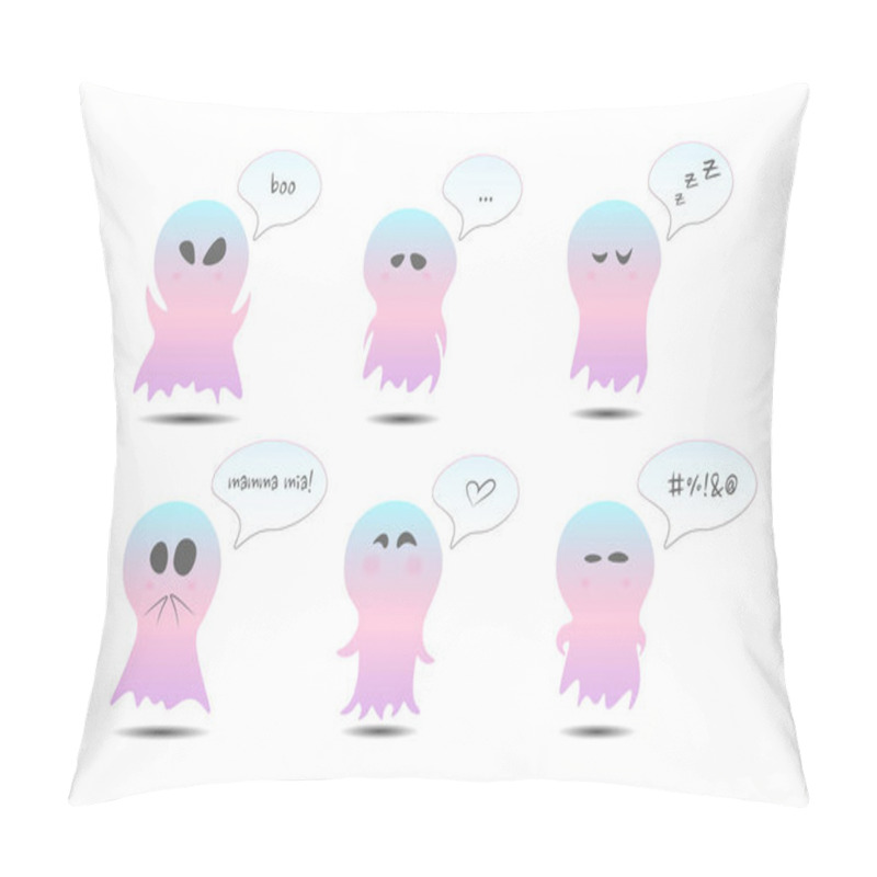 Personality  Cartoon ghost halloween with thought bubble pillow covers