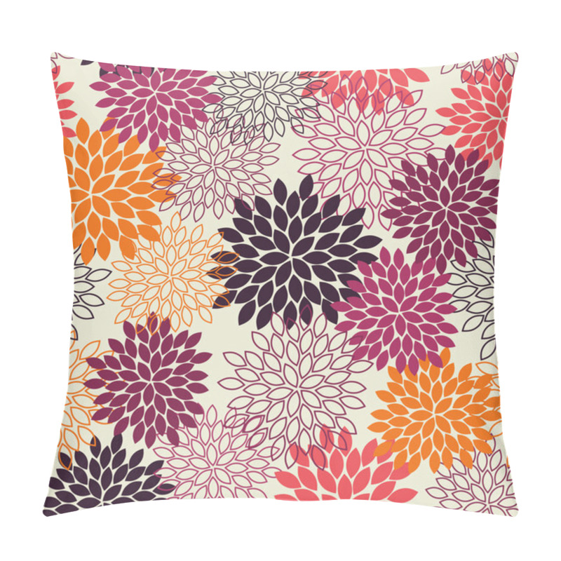 Personality  Seamless Mum Flower Background pillow covers